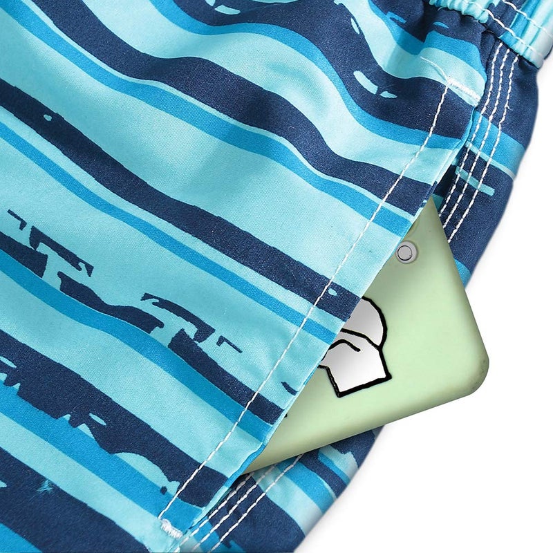 techcity Boys Swim Trunks, Quick Dry Beach Swim Shorts Little Boys Bathing Suit Swimsuit Toddler Boy Swimwear with Mesh Lining, 3-14 Years (11-12 Years, Sky Blue) - Image 4